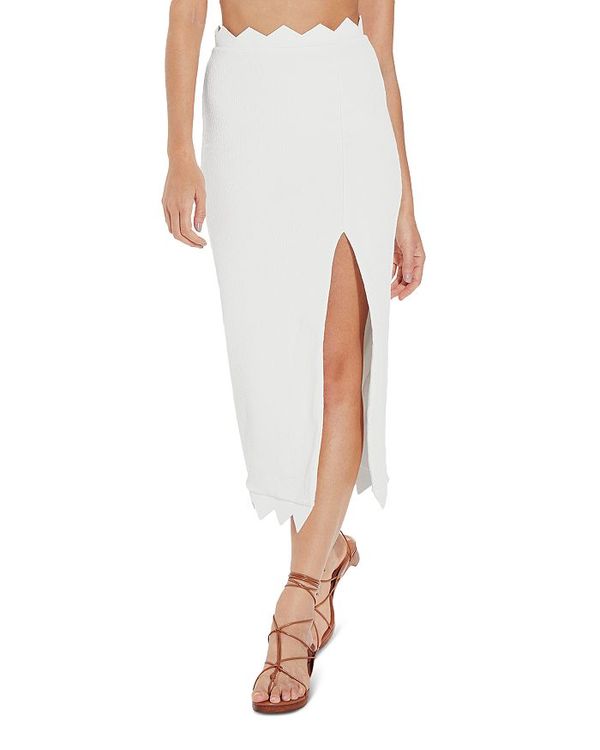 ̵ å ǥ  ܥȥॹ Firenze Imani Laser Cut Cover Up Skirt Off White