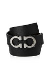 【送料無料】 フェラガモ メンズ ベルト アクセサリー Men's Double Gancini Buckle Reversible Leather Belt Black/Hickory