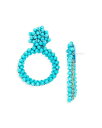 【送料無料】 アクア レディース ピアス・イヤリング アクセサリー Beaded Hoop Drop Earrings - 100% Exclusive Blue
