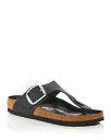 ギゼ 【送料無料】 ビルケンシュトック レディース サンダル シューズ Women's Gizeh Big Buckle Sandals Oiled Nubuck Black