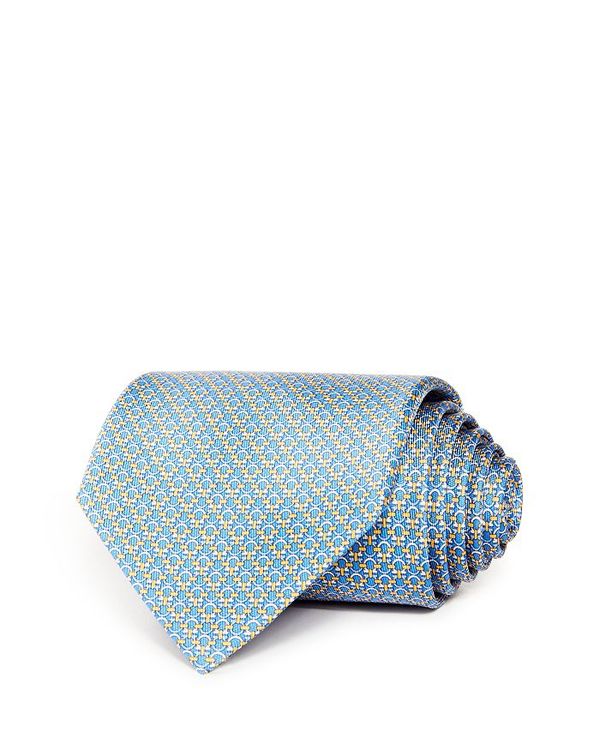 【送料無料】 フェラガモ メンズ ネクタイ アクセサリー Mini Linked Gancini Silk Classic Tie Royal/Yellow