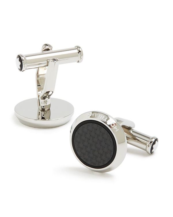 Montblanc カフス 【送料無料】 モンブラン メンズ カフスボタン アクセサリー Carbon Pattern Cufflinks Silver