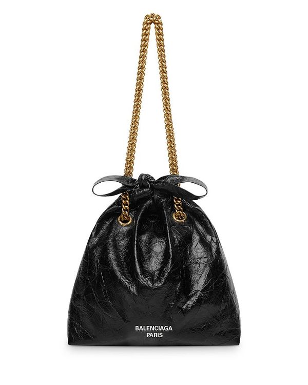 【送料無料】 バレンシアガ レディース トートバッグ バッグ Crush Small Tote Bag Black/Gold