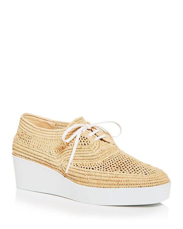 【送料無料】 クレージェリ レディース オックスフォード シューズ Women's Lisa Woven Wedge Platform Oxfords Natural Raffia