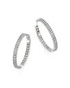 【送料無料】 ロバートコイン レディース ピアス・イヤリング アクセサリー 18K White Gold Symphony Barocco Diamond Hoop Earrings White