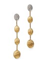 yz }R r`FS fB[X sAXECO ANZT[ 18K White & Yellow Gold Siviglia Diamond & Textured Bead Drop Earrings Gold/White