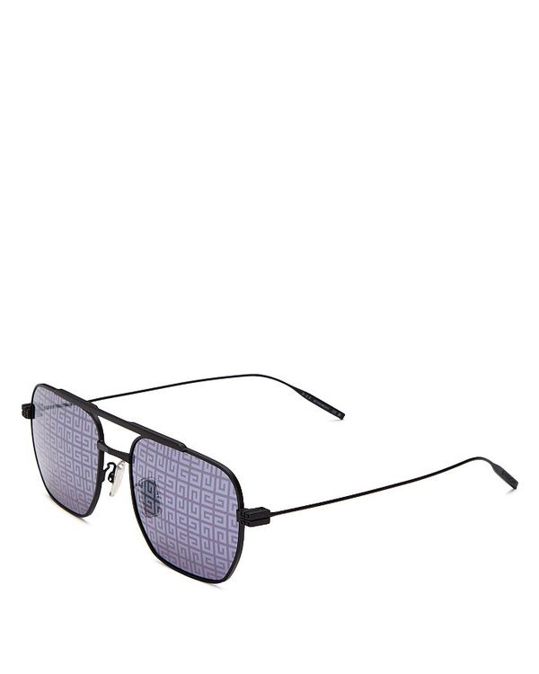 【送料無料】 ジバンシー レディース サングラス・アイウェア アクセサリー Aviator Brow Bar Sunglasses, 54mm Shiny Black/Silver Mirrored