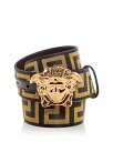 【送料無料】 ヴェルサーチ メンズ ベルト アクセサリー Men's Medusa Buckle Woven Belt Black+Gold