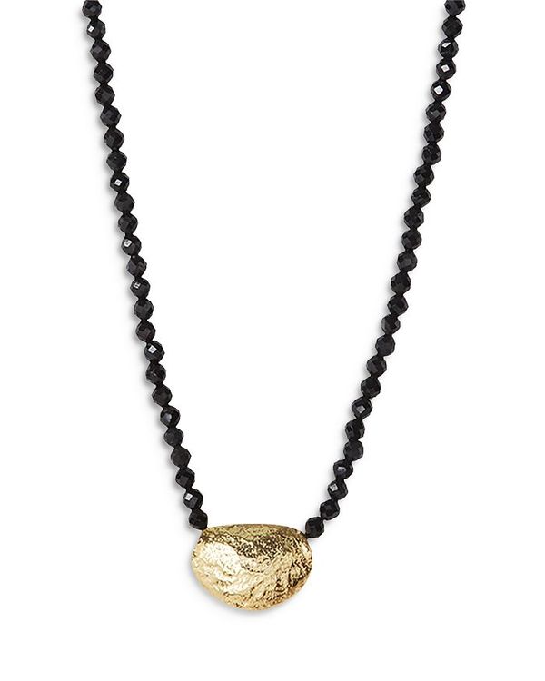yz AWFgB[H fB[X lbNXE`[J[Ey_ggbv ANZT[ 14K Gold Plated Sterling Silver & Onyx Molten Bead Necklace, 14