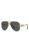 ヴェルサーチ 【送料無料】 ヴェルサーチ レディース サングラス・アイウェア アクセサリー Solid Pilot Sunglasses, 63mm Gold/Gray Solid