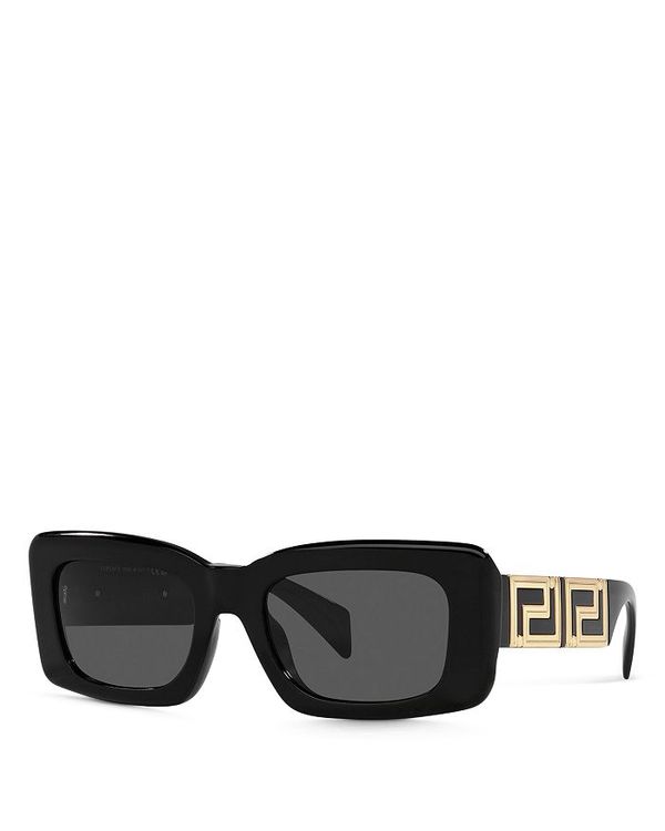 ヴェルサーチ 【送料無料】 ヴェルサーチ レディース サングラス・アイウェア アクセサリー Solid Rectangular Sunglasses, 54mm Black/Gray Solid