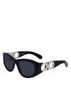 yz tFK fB[X TOXEACEFA ANZT[ Gancini Oval Sunglasses, 53mm Black/Black Solid