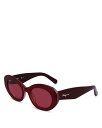 【送料無料】 フェラガモ レディース サングラス・アイウェア アクセサリー Oval Sunglasses, 53mm Red/Red Solid