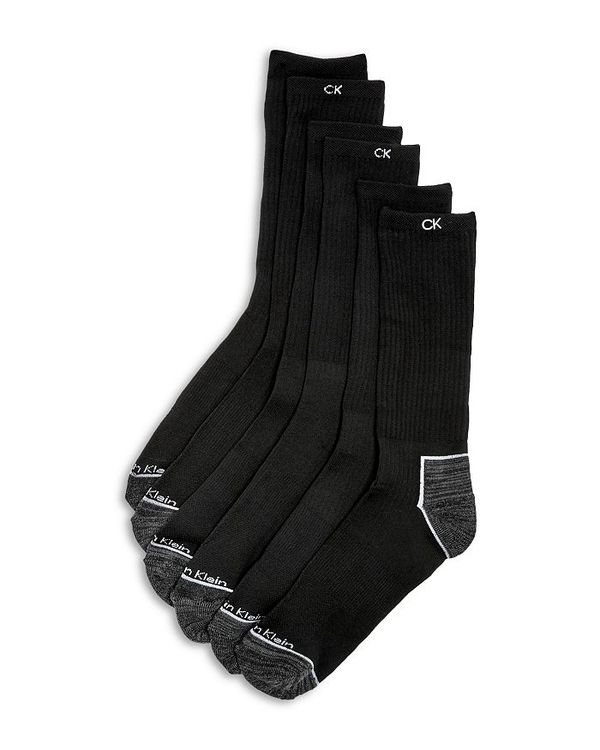 【送料無料】 カルバンクライン メンズ 靴下 アンダーウェア Stretch Zone Cushioned Crew Socks, Pack of 3 Black