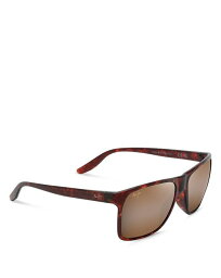 【送料無料】 マウイジム レディース サングラス・アイウェア アクセサリー Pailolo Polarized Rectangular Sunglasses, 58.5mm Tortoise/Brown Polarized Solid