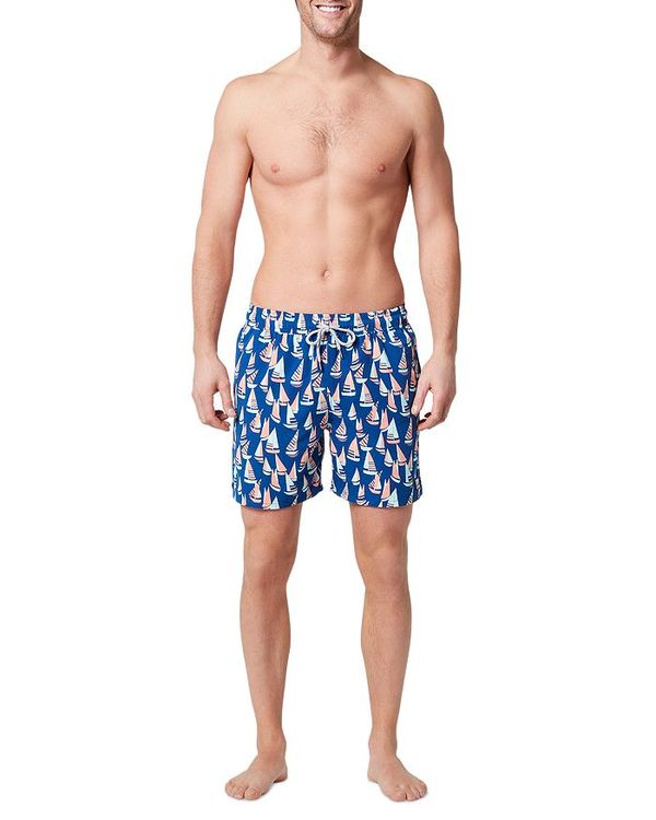 【送料無料】 トムアンドテディ メンズ ハーフパンツ・ショーツ 水着 Sailboat Print 6" Swim Trunks Blue