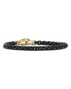 yz fCrbgE[} Y uXbgEoOEANbg ANZT[ Men's Jet PVD Stainless Steel & 14K Gold Chain Box Chain Flex Bracelet Black/Gold