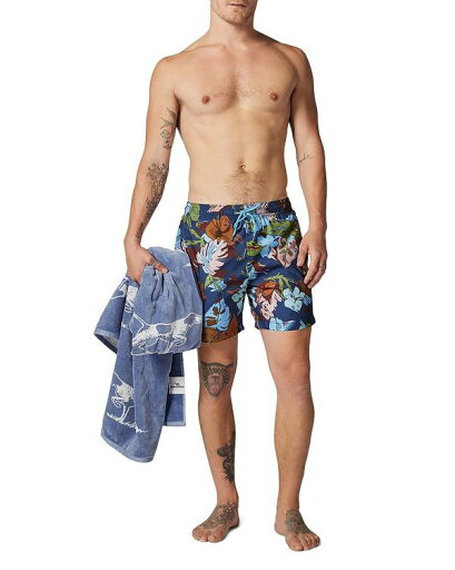 【送料無料】 ロッドアンドグン メンズ ハーフパンツ・ショーツ 水着 Dartmoor Bay Foliage Print 7" Swim Trunks Azure 【送料無料】 ロッドアンドグン メンズ ハーフパンツ・ショーツ 水着 Dartmoor Bay Foliage Print 7" Swim Trunks Azure
