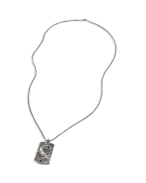 yz WEn[fB[ fB[X lbNXE`[J[Ey_ggbv ANZT[ Sterling Silver Legends Naga Dragon Dog Tag Pendant Necklace, 24