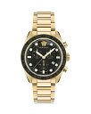 【送料無料】 ヴェルサーチ レディース 腕時計 アクセサリー Greca Dome Chronograph, 43mm Black/Gold(2)
