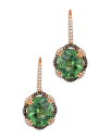 【送料無料】 ル ヴァン レディース ピアス・イヤリング アクセサリー 18K Rose Gold CoutureR Green Tourmaline & Black & White Diamond Leverback Drop Earrings Green/Rose Gold