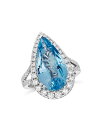 【送料無料】 ル ヴァン レディース リング アクセサリー 18K White Gold CoutureR Aquamarine & Diamond Pear Halo Ring Blue/White