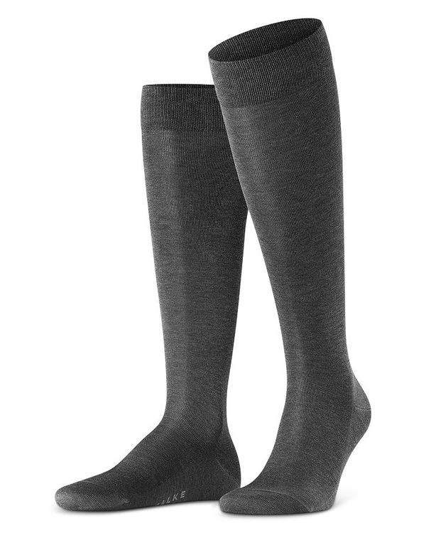 楽天ReVida 楽天市場店【送料無料】 ファルケ メンズ 靴下 アンダーウェア Tiago Organic Cotton Blend Knee High Dress Socks Anthracite Melange