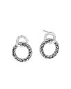 【送料無料】 ジョン・ハーディー レディース ピアス・イヤリング アクセサリー Sterling Silver Classic Chain Hammered Interlinking Drop Earrings Silver