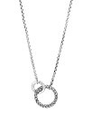 【送料無料】 ジョン・ハーディー レディース ネックレス・チョーカー・ペンダントトップ アクセサリー Sterling Silver Classic Chain Interlocking Circle Station Necklace, 18