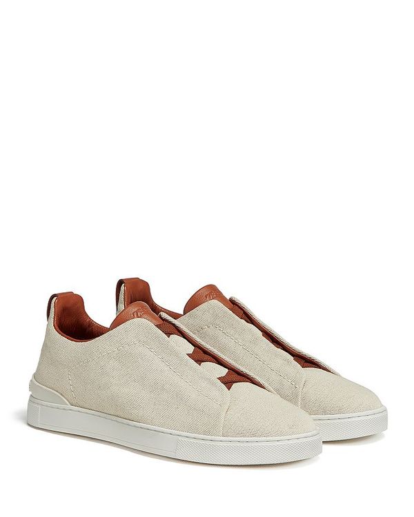 【送料無料】 ゼニア メンズ スニーカー シューズ Men's Canvas Triple Stitch Low Top Sneakers Light Beigeのサムネイル