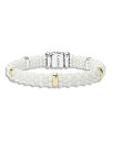 【送料無料】 ラゴス レディース ブレスレット・バングル・アンクレット アクセサリー White Caviar Ceramic and 18K Gold 5-Station Bracelet White