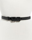 ハンドバッグ 【送料無料】 バレンシアガ レディース ハンドバッグ バッグ Women's Hourglass Thin Croc Embossed Leather Belt Black