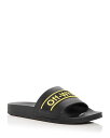 yz It-zCg Y T_ V[Y Men's Industrial Belt Logo Slide Sandals BLACK /YELLOW