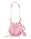 ハンドバッグ 【送料無料】 バレンシアガ レディース ハンドバッグ バッグ Le Cagole XS Logo Print Denim Bucket Bag Pink