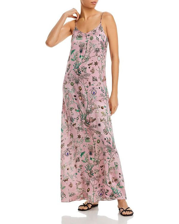 ̵ Хƥ ǥ ԡ ȥåץ Pauline de Rothschild Embellished Silk Slip Maxi Dress Pink Multi