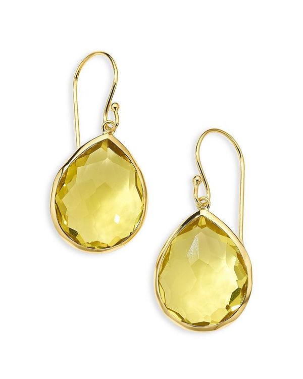 yz Cb|X^ fB[X sAXECO ANZT[ 18K Yellow Gold Rock CandyR Green Gold Citrine Pear Drop Earrings Yellow/Gold