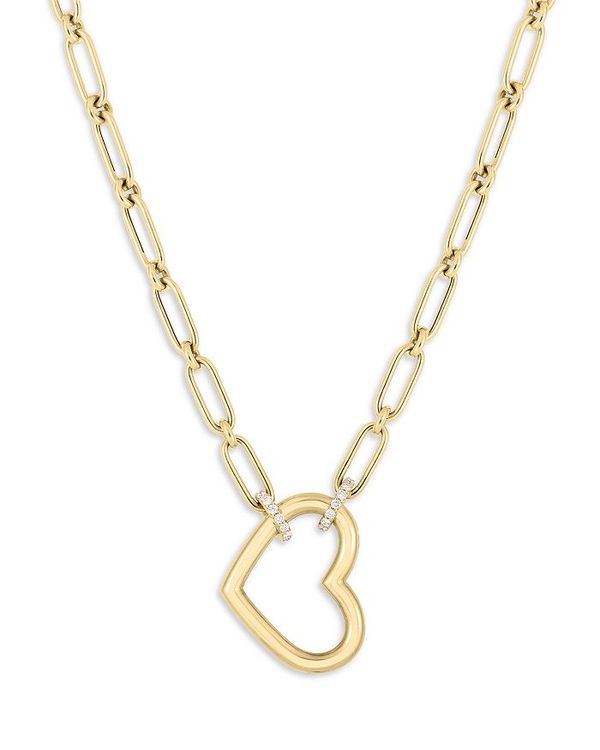yz o[gRC fB[X lbNXE`[J[Ey_ggbv ANZT[ 18K Yellow Gold Cialoma Diamond Heart Pendant Necklace, 16-18