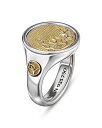 【送料無料】 デイビット・ユーマン レディース リング アクセサリー Water & Fire Duality Signet Ring in Sterling Silver with 18K Yellow Gold Gold/Silver