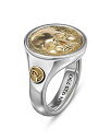 【送料無料】 デイビット・ユーマン レディース リング アクセサリー Life & Death Duality Signet Ring in Sterling Silver with 18K Yellow Gold Gold/Silver