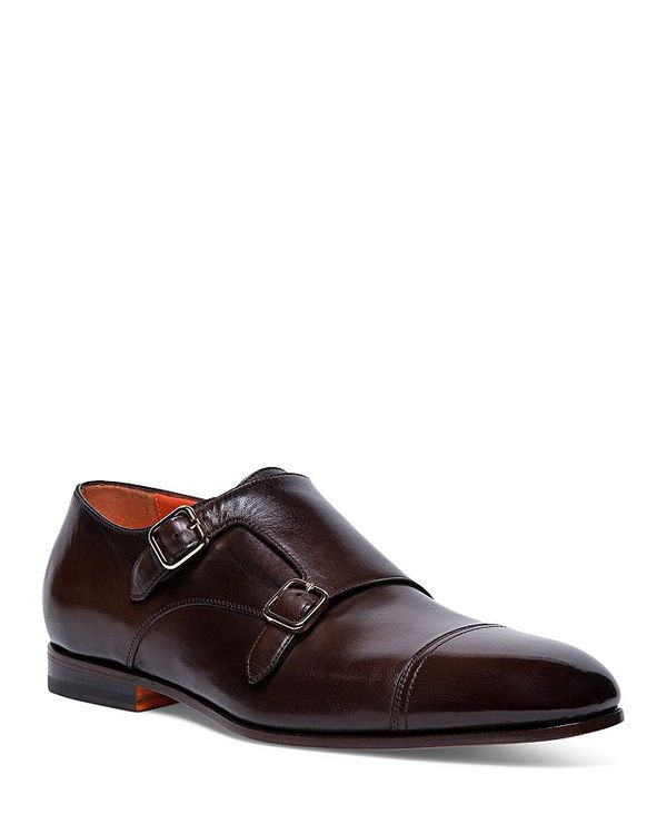 サントーニ ビジネスシューズ メンズ 【送料無料】 サントーニ メンズ ドレスシューズ シューズ Men's Lavante Cap Toe Double Monk Strap Dress Shoes Dark Brown