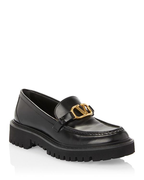 【送料無料】 ヴァレンティノ レディース スリッポン・ローファー シューズ Women's VLogo Loafers Black