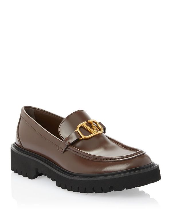 【送料無料】 ヴァレンティノ レディース スリッポン・ローファー シューズ Women's VLogo Loafers Cocoa