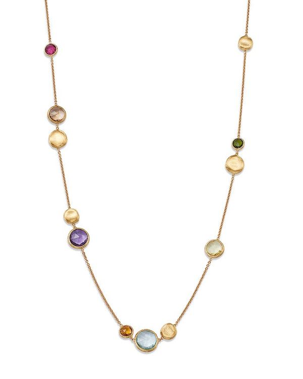 【送料無料】 マルコ ビチェゴ レディース ネックレス・チョーカー・ペンダントトップ アクセサリー 18K Gold Jaipur Color Mixed Gemstone Station Necklace, 16