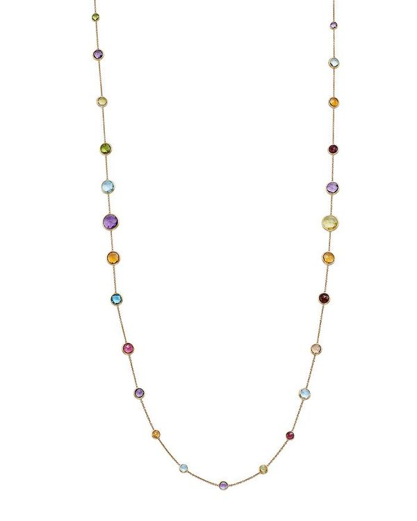 【送料無料】 マルコ ビチェゴ レディース ネックレス・チョーカー・ペンダントトップ アクセサリー 18K Yellow Gold Jaipur Multi Gemstone Long Necklace, 36