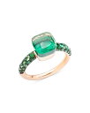 【送料無料】 ポメラート レディース リング アクセサリー 18K Rose Gold Nudo Multi Green Stone Statement Ring Green/Rose Gold