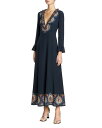 【送料無料】 エトロ レディース ワンピース トップス Silk Long Sleeve Maxi Dress Navy