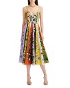 【送料無料】 オスカー デ ラ レンタ レディース ワンピース トップス V-Neck Botanical Stripe Midi Dress Ginger Multi