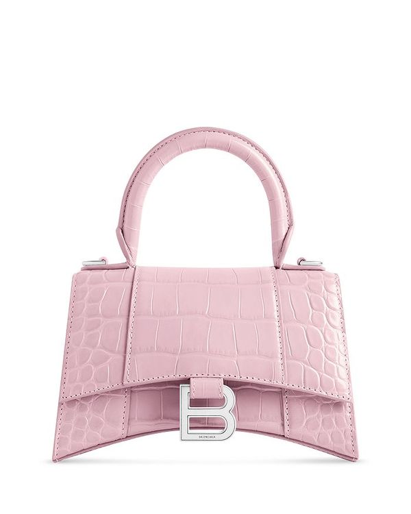 ハンドバッグ 【送料無料】 バレンシアガ レディース ハンドバッグ バッグ Hourglass XS Top Handle Bag Powder Pink/Silver