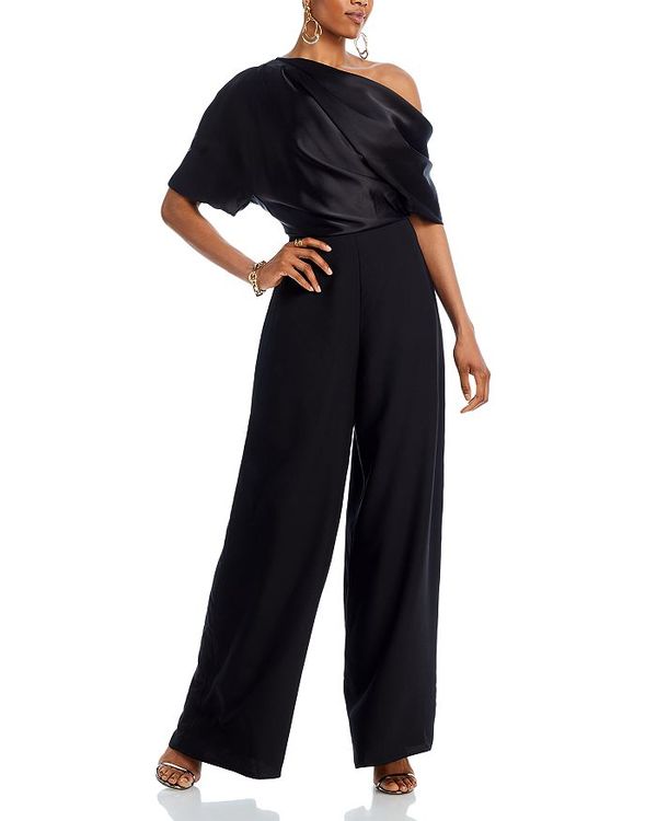  アムサール レディース ジャンプスーツ トップス Off The Shoulder Wide Leg Jumpsuit Black