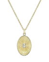 【送料無料】 ゾエレフ レディース ネックレス・チョーカー・ペンダントトップ アクセサリー 14K Gold Diamond Baguette Oval Ple...